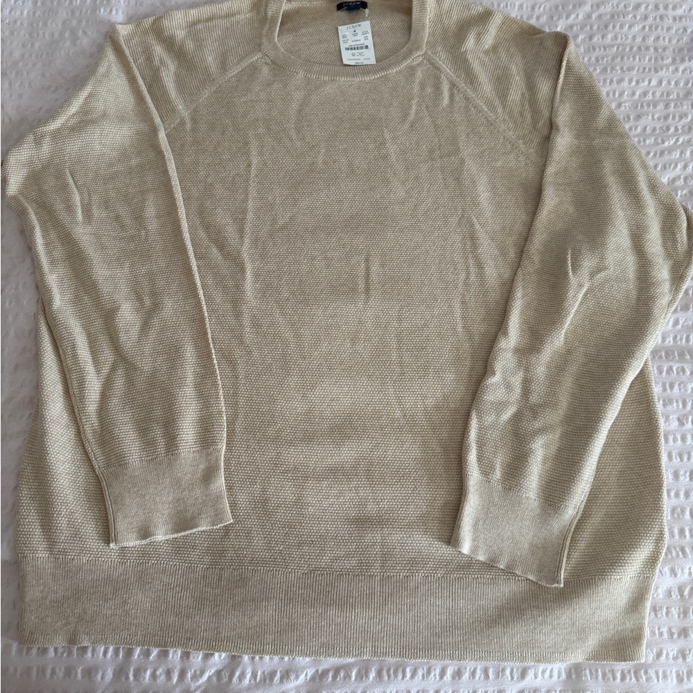 Classic Men's Crewneck Sweater in Light Beige - J Crew